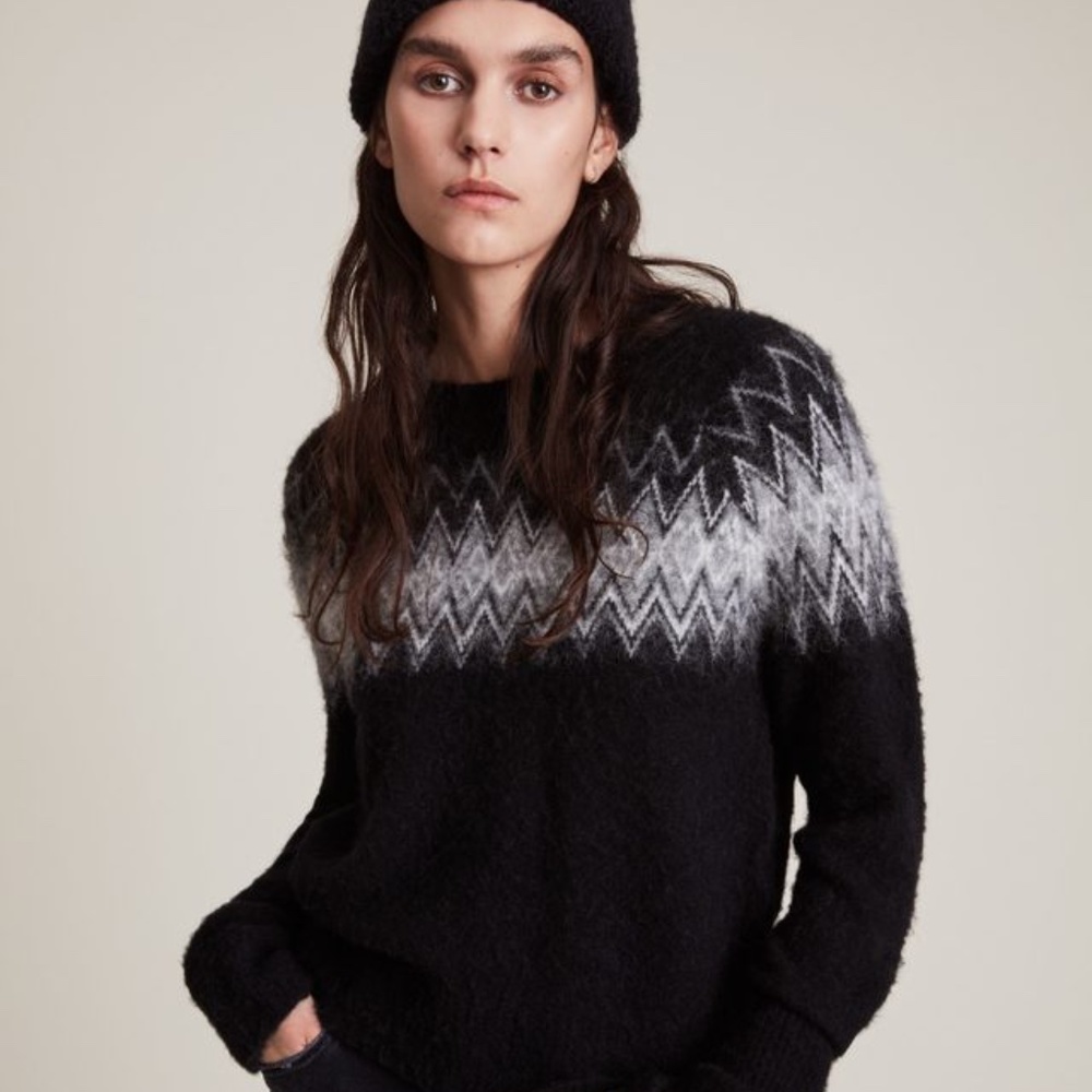 AllSaints Clyde Zigzag Jacquard Sweater